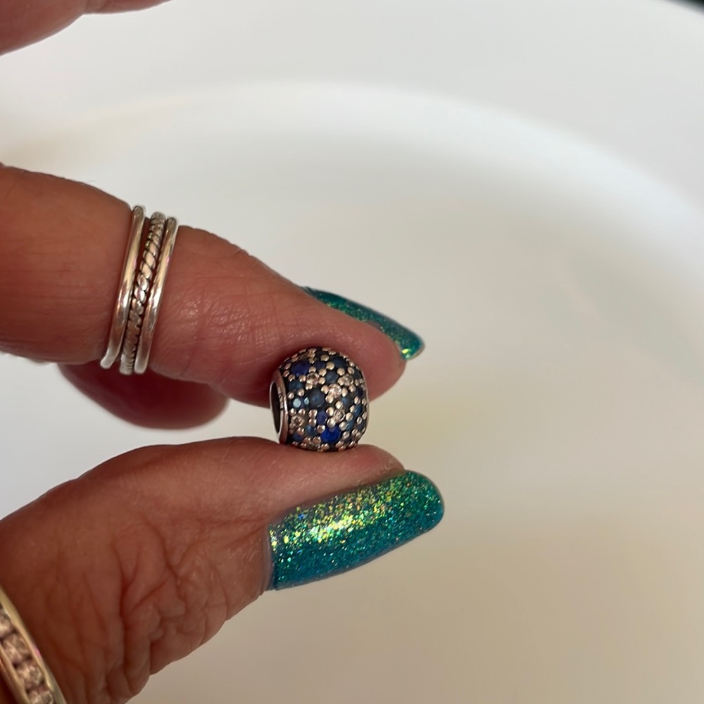 Authentic Blue And Clear Pandora Charm - image 1